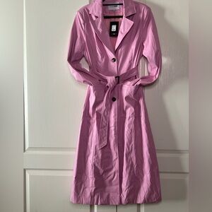 NWT-Fashion Nova Pink Belted Raincoat/Trench Coat. Some discoloration